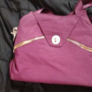 Baggallini Purple Shoulder Bag with Metallic Accents